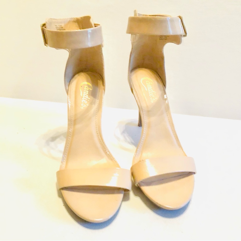 Candies Women’s Classic Beige Open Toe High Heels size 7 1/2